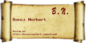 Boncz Norbert névjegykártya