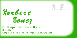 norbert boncz business card